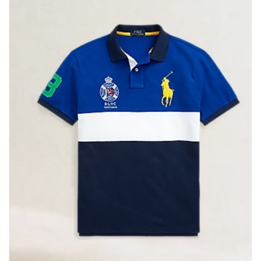 Vintage Ralph Lauren Polo Sailor Nautical Yacht Club Big Pony Polo Shirt Sz XXL